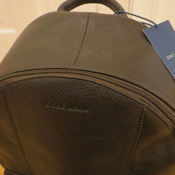 COLE HAAN WAYLAND BROWN LEATHER PEBBLED BACKPACK - Picture 8 of 8